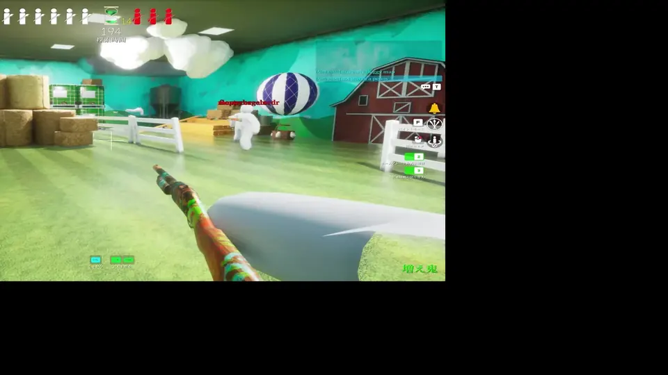 MECCHA CHAMELEON first-person HUD with contextual control prompts